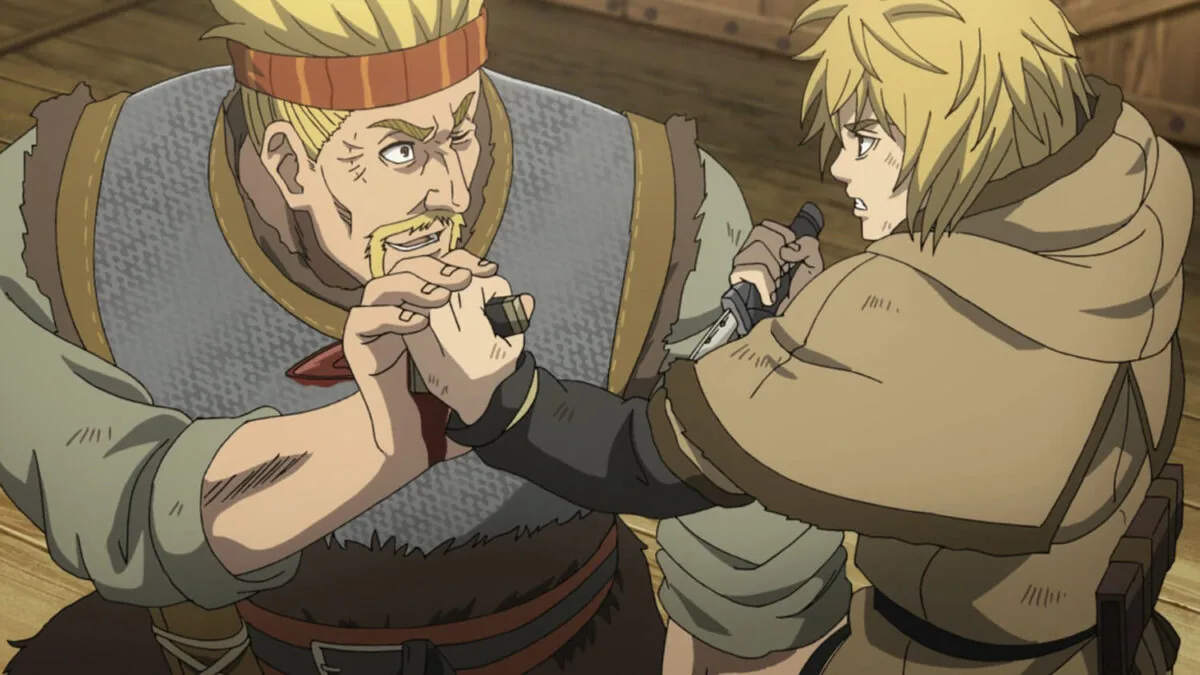 Момент из трейлера аниме Сага о Винланде